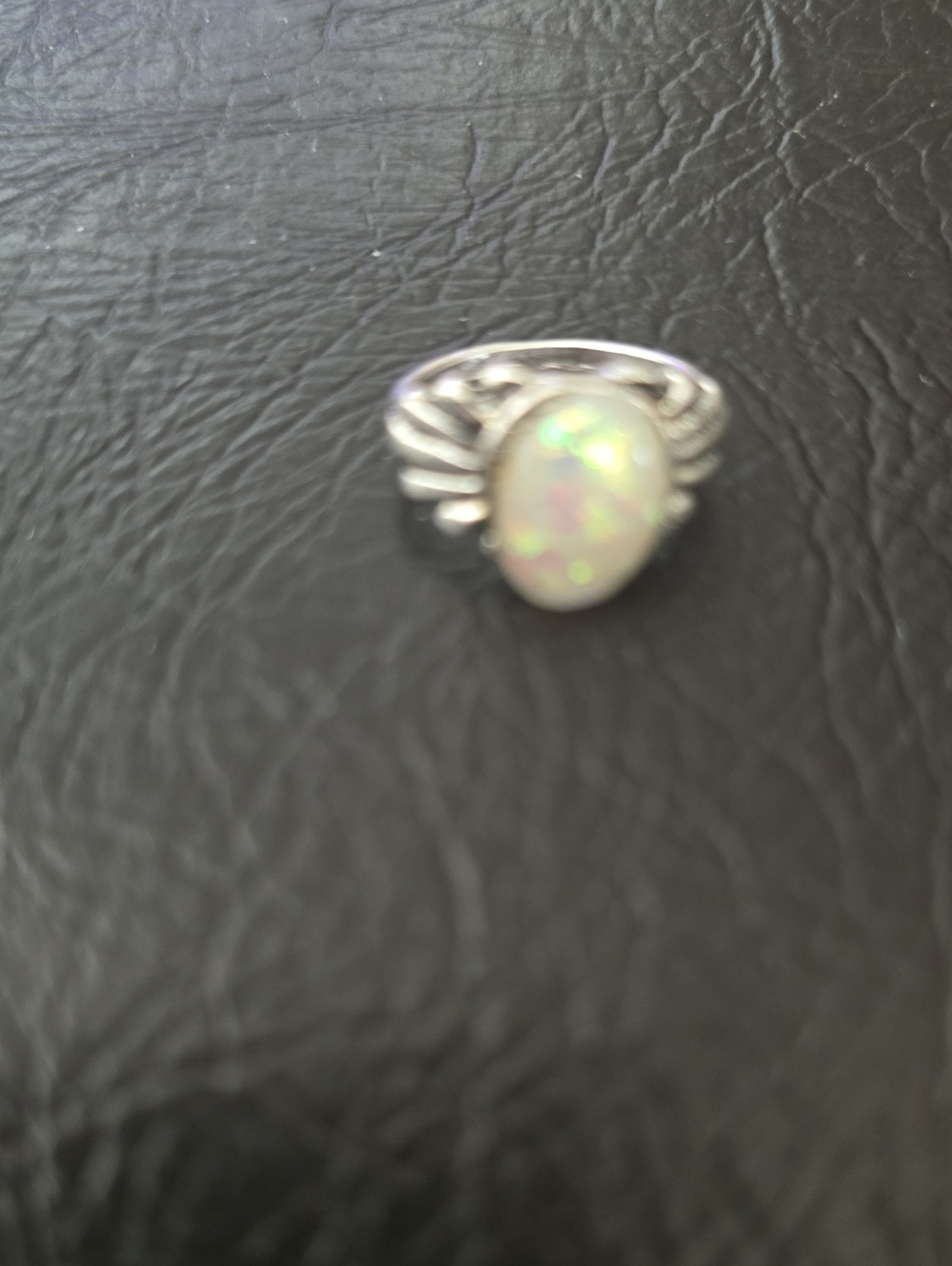 5pc Opal Look Ring Lot Silver Tone Boho Vintage Style Statement Rings - Picture 4 of 7